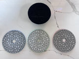 3 Step Granite Tile Wet Polish Kit W/ Backer Pad